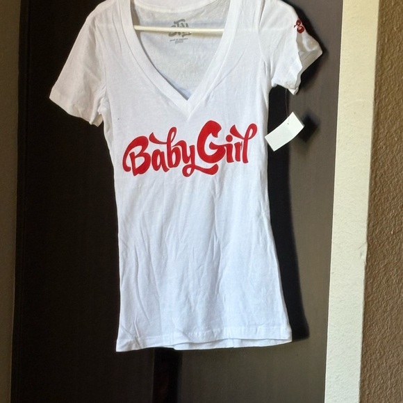 Baby Girl White and Red T-Shirt - Picture 1 of 4